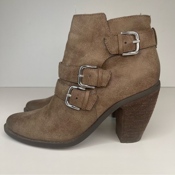 Dolce Vita Colten Brown Buckle Stacked Heeled Boots 7 - Picture 12 of 15